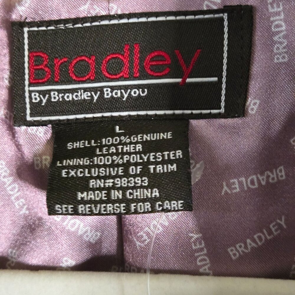 Bradley By Bradley Bayou Lavender Genuine Leather Jacket Size L - Picture 8 of 10